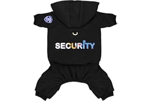 Izefia Felpa con Cappuccio per Cani Vestiti di Security Tuta da Ginnastica a 4 Gambe Tuta in Pile Maglione Felpa Invernale Felpe con Cappuccio in Cotone Caldo per Cani di Piccola Taglia Gatto di Medie