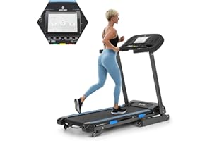 CAPITAL SPORTS Klarfit Highflyer 2.0 - Tapis Roulant, Superficie: 42x120 cm (LxL), Velocità: Fino a 12 km/h, Motore 2,0 CV, LowNoise-FX Drive, 4P-AntiShock Suspension, Supporto Tablet