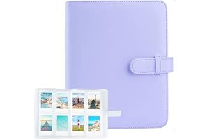 Mini Album Film, EAAERR Album Photo 256 Pochettes pourCompatible avec Fujifilm Instax Mini Film (54 x 86 mm)/ Papier Photo Polaroid Zink (50 X 76 mm)/ Papier Photo Kodak Zink (Violet)