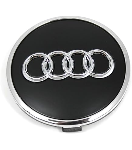 Audi 4M8071006A Dynamic Hub Caps (Pack of 4) Black/Silver 20.6 x