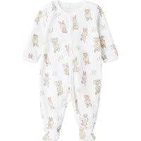 NAME IT Baby-Mädchen Hose, Wolloptik Mit Tannenbaum- & Bären-Muster, Verstellbarer Bund