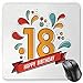 Produktbild HYYCLS 18th Birthday Mauspads, Multicolored Digital Print on Eighteen Years Happy Birthday Lettering Print, Standard Size Rectangle Non-Slip Rubber Mousepad, Multicolor