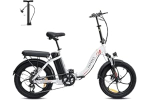 Fafrees Bici Elettrica Pieghevole Donna Uomo, 36V 16Ah Bicicletta Elettrica 3.0 Fat Bike Ebike da Città, 90-120KM Pedalata Assistita E-bike MTB, Shimano 7 Velocità, F20 Upgrade