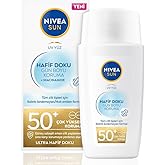 NIVEA Sun Hafif Dokulu G&uuml;neş Koruyucu Y&uuml;z Kremi 40ml, SPF50
