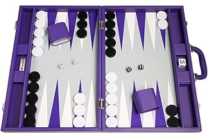 SILVERMAN & CO. 19-inch Premium Backgammon Set - Large Size - Purple Board