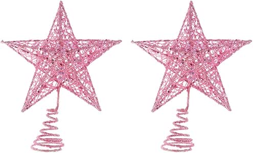 Stella Di Natale In Ferro.Amosfun 20 Cm Puntale Glitterato Per Albero Di Natale O Decorazione Della Casa 25 Cm Rose Gold Colore Rosa Ferro Ifgf Org Au