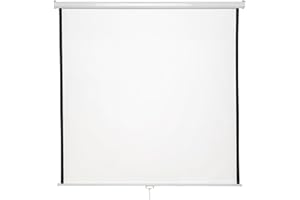 TecTake® Schermo per Proiezione, Home Cinema, Telo per Videoproiettore, Schermo Proiettore Treppiede, HDTV, Doppio Strato, 360 g/m², Angolo Visione 125°, Contrasto Elevato - 203x203cm, 110"