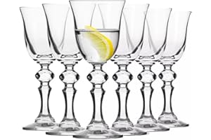 ‎KROSNO KROSNO Kieliszki do Wódki | Zestaw 6 kieliszków | 50 ml | Kolekcja Krista | Kieliszki do likieru Brandy Whisky Ginu | Dom, Bar, Imprezy i Kuchnia | Można myć w zmywarce