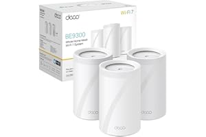 TP-Link Deco Routeur WiFi 7 Mesh BE9300 Tri-Bande, Port Ethernet 2,5G, Couverture de 530㎡, Itinérance IA Transparente, Connectez 200 appareils, Compatible Toutes Les Box Internet, Deco BE65(3-Pack)