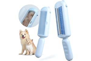 Baytion Brosse Anti Poils Animaux, Brosse Poils pour Chat Chien Réutilisable Ramasse Poils d'animaux de Vêtements, Canapé, Lit, Manteau et Meubles, Léger et Portable, Bleu