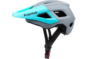 Kopobob Casco da Bicicletta Uomo e Donna, Casco da Bicicletta Adulto Leggero Casco da Mountain Bike con Visiera Casco da Bicicletta MTB per Uomini, Donne e Giovani (56-60CM)