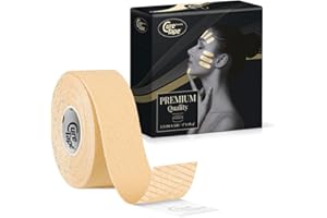 CureTape Beauty Kinesiology Tape | Anti-Wrinkle Face Tape | Face Lift Tape for Toning, Firming & Tightening The Skin (Light Beige, 2.5cm x 5m, Pack of 1