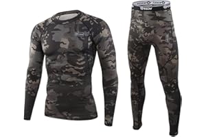 WINDCHASER Men's Thermal Underwear Set Long Sleeve Tops Long Johns Base Layer Bottom Fleece Lined for Skiing Cycling