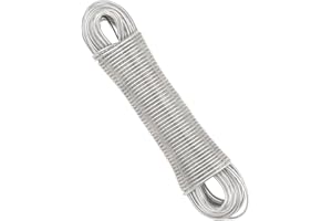 EMNIMQ 30m Wäscheleine Extra Stark mit Stahlkern Wäscheleiner Draußen Reißfeste und Rostfreie Outdoor Wäscheleine,Belastbar bis 150kg,Ideal für Draußen,Garten,Quilt,Camping und als Reisewäscheleine