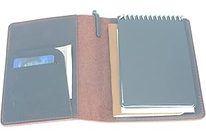 JJNUSA Kompatybilny z Rocketbook Mini Cover Smart Business Handmade Distressed Genuine Leather Journal Notebook Cover for Moleskine Cahier Card Holder Mini 8,9 cm x 14 cm Ciemnobrązowy