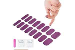 ihohi Gel Nail Stickers, Holy French Uv Light Semi Cured Gels Nail Stickers Wraps Strips Self Adhesive Uk Starter Kit with Cuticle Stick Nail File Nail Wipes (Uv Led Lamp Required)