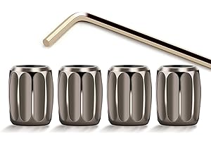 PEPOYO AI 4 Stück Diebstahlsicherung Autoreifen Ventilkappen Auto Reifen Luftventilkappen mit Schraubenschlüssel,Auto Staubdicht Kappe Reifen Radschaft Luft Ventilkappe für Auto Motorrad LKW Fahrrad (Grau)