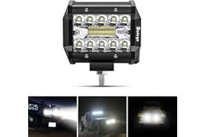 Safego Focos LED Tractor 4" 60W Faro Trabajo LED Spot 4800LM Faros LED Coche 12V 24V IP67 Impermeable Luz Antiniebla Luz de Niebla para Offroad Moto ATV SUV Camión Barco
