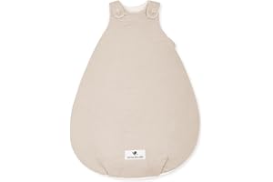 Julius Zöllner Babyschlafsack gefüttert Musselin 2,5 TOG Gr. 56/62 | 100% Baumwollmusselin | Oeko-TEX Standard 100 | Sand