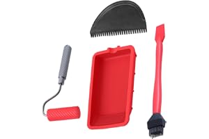 Wood Glue Applicator Set – Blue/White, Glue Roller With Application Tray, Portable Reusable Hand Tool, 4-Inch Foam Brush, Spr