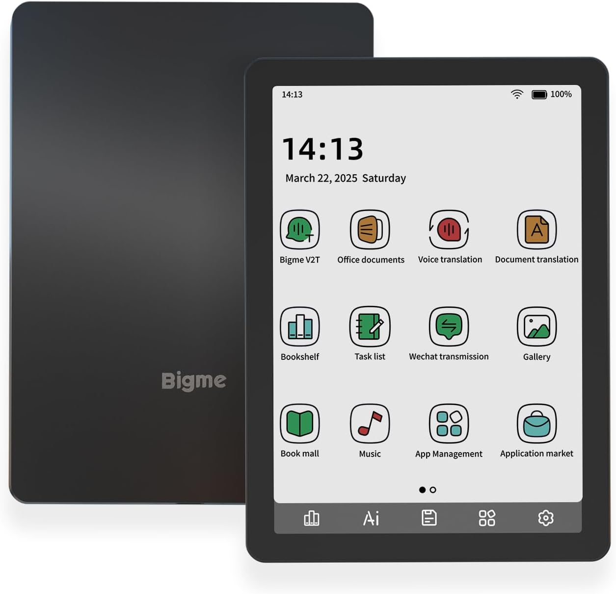 Bigme B6 Color E-Reader, E-Ink eBook Readers 6 Inch Colour eReaders Digital ePaper Tablet with Android 14, 4G+64GB, Adjustable Front Light Android eReader Device with Audiobook Black