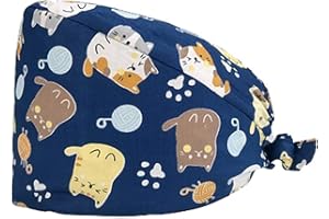 Topgrowth Cappello Donna Uomo Chirurgico con Fascia Regolabile Fodera per Berretto Medico Cuffietta Chirurgica Cuffia Infermiera Bandana Chirurgiche con Stampa