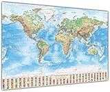 politische weltkarte leinwand xxl Geruchsneutral und umweltfreundlich gedruckt mit Latex-Tinte auf festes, seidenmattes Posterpapier (250 g/m²)
