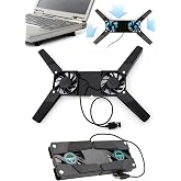 Mobee Ultra Small Foldable Laptop Cooler, Stylish Design, 2 Fans, USB Connected, Black Plastic Feet
