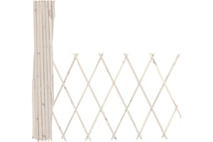 The Secret Home - Celosía Extensible de Madera - 180x30 cm - Color Decapado - Enredadera Horizontal o Vertical - Decoración para Interiores o Exteriores - Ideal para Jardín, Terraza o Balcón