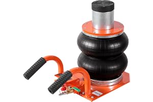 VEVOR Air Jack 3 ton/2995 kg två-påse luftdomkraft, upphöjd kolumn lyft upp till 36 cm med 6 stålrör och tjock gummidyna, pla
