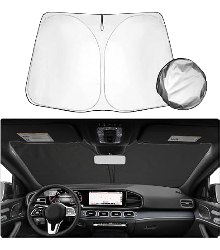 BIXUAN Parabrezza UV Parasole Compatibile con Mercedes Benz GLE W167 GLS X167 2020-2025 Ombrello Parabrezza Auto Parasole Frontale Parasole Parasole Isolamento termico
