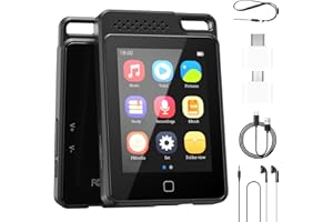 BOOTEEK Reproductor de MP3 Integrado de 64 GB con Pantalla Táctil de 2,4 ", Reproductor Música con Bluetooth 5.0 MP3 HiFi con Altavoces/E-Book/Vídeo/Radio FM/Grabadora, Tarjeta TF Ampliable a 128 GB