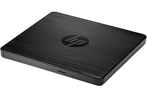 HP Unità Esterna DVDRW, Riproduzione e Masterizzazione, Velocità 24X CD e 8X DVD, Compatibile Windows, Connessione USB, Dimensioni 144 x 137.5 x 14 mm, Peso 0.2 KG, Portatile, Veloce, Nero