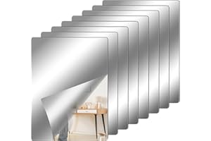 QUOTRE 6 sztuk folii lustrzanej, naklejki ścienne, lustra, samoprzylepne, elastyczne folie lustrzane do mebli, sypialni, dekoracja ścienna (20 x 15 cm)