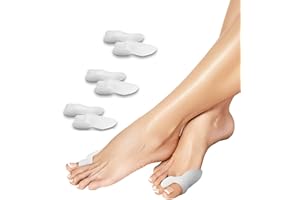 feifanshop 6er Set Hallux Valgus Zehenspreizer - Zehen Schiene für Damen & Herren - Ballenschutz Bandage auch für Schuhe - Hammerzeh Korrektur Ballenpolster für Fußballen Überbein