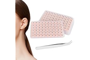 GNALIA Acupuncture Semillas De Oreja, 600 Unidades + 1 Pinza, Semillas De Acupresión Desechables, Color Rosa Y Plata, Tamaño Estándar, Masaje Auricular