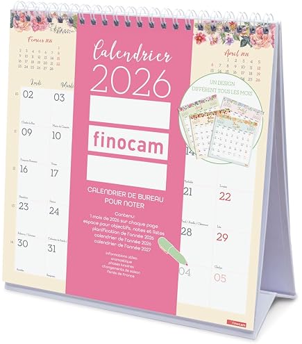 Agenda De Bureau 2025-2026 – Petit Calendrier Décoratif Avec Rotation 360° Pour Planning Quotidien