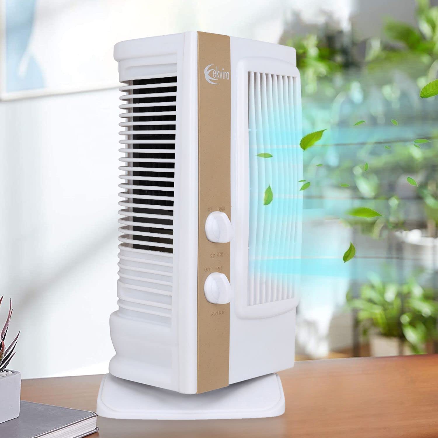 Ekvira Air Cooler Fan without Water: High-Speed | Portable: 120° Wide Oscillation | Home, Kitchen, Office| 1.2ft Height | Inc