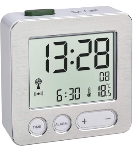 TFA Dostmann ICON - Sveglia digitale radio (cifre bianche, con batterie