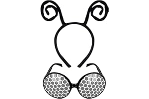Silom Bienen Stirnband und Brillen Set, Bienen-Kostüm-Set, Bienen-Antennen-Stirnband mit Bienen-Sonnenbrille, Halloween, Maskerade, Cosplay, Partyzubehör für Damen, Erwachsene