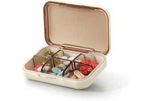 ‎GLOSEN Glosen Tablettenbox 6 fächer, Pillendose klein, Medikamentenbox, Tabletten Organizer für Tasche Geldbörse (Weiß)