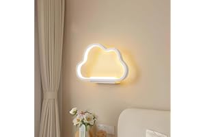ZTWLEED 20W Applique da Parete Interno,Semplice Lampada da Parete LED a Forma di Nuvola,Dimmerabile Tricolore Bianco Caldo-Bianco Naturale-Bianco Freddo,RA≥85,per Cameretta Bambini, Camera(Bianco)