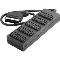 Répartiteur Péritel PADCR – 1 Mâle Vers 3 Femelles, Câble 40 Cm, Pour TV, Magnétoscope…