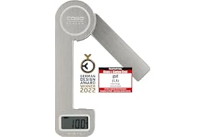 Caso Kitchen Ecostyle - Design Küchenwaage, digitale Küchenwaage mit kinetischer Energie, keine Batterien notwendig, bis 5kg in 1 g-Schritten, besonders flach, Edelstahl 3266