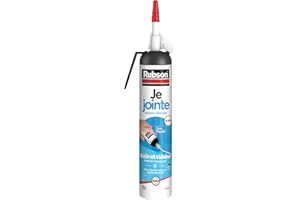 Rubson Je Jointe Mastic Blanc 200 ml, mastic étanche anti-moisissure en aérosol prêt à l'emploi, mastic silicone durable pour joints sanitaires spécial Bain & Cuisine