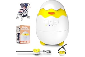 Robofun Baby Rocker, Ayuda para El Sueño del Bebé, 5 Niveles de Intensidad de Balanceo, Recargable por USB-C, Balancín Portátil para Uso Exterior, Compatible con Todos los Cochecitos y Sillas de Paseo