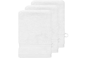 SENSEI LA MAISON DU COTON Sensei Maison - Lot de 3 Gants de Toilette 550 g/m² Luxury - 16x22 cm - Blanc