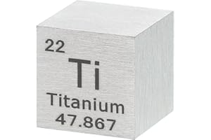 sourcing map Titanium Cube, 0.5 Inch High Density Metal Element Cube Metal Density Cube for Chemical Elements Collection Science Education Experiment Application, Silver