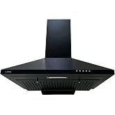 RUWA GARNET 60 cm Filterless Wall Mounted Kitchen Chimney Black | 1000 CMH Suction Power | Auto Clean | 3 Speed Push Button Control | Low Noise | For 2–4 Burner Gas Stoves