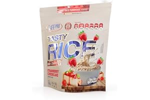 LIFE PRO NUTRITION Life Pro Tasty Rice 1kg | Harina de Arroz Pre Gelatinizada para Mejor Asimilación y Digestión | Carbohidratos para más Energía | Textura Extrafina Sin Azúcares (STRAWBERRY CHEESECAKE)